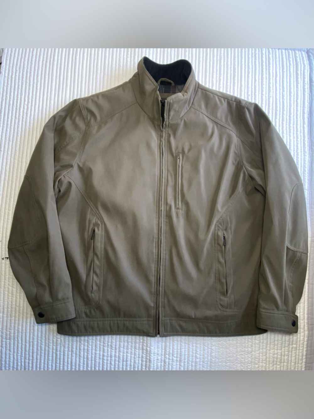 London Fog Men's Olive Utility Zip Jacket